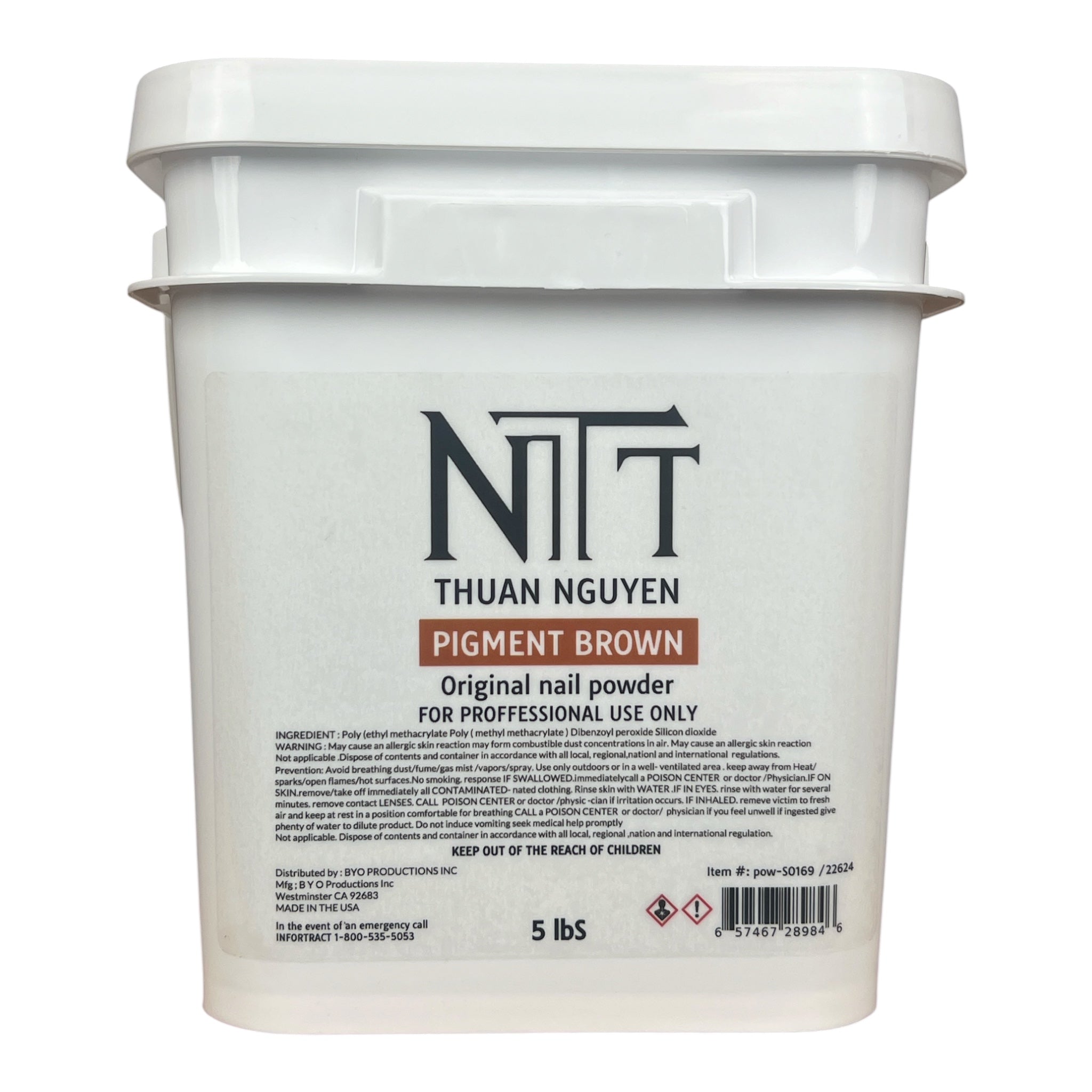 NTT Pigment Brown Nail Powder 5lbs [Buy 1 Free 1 Base 1 Top Rocky TPO HEMA Free]
