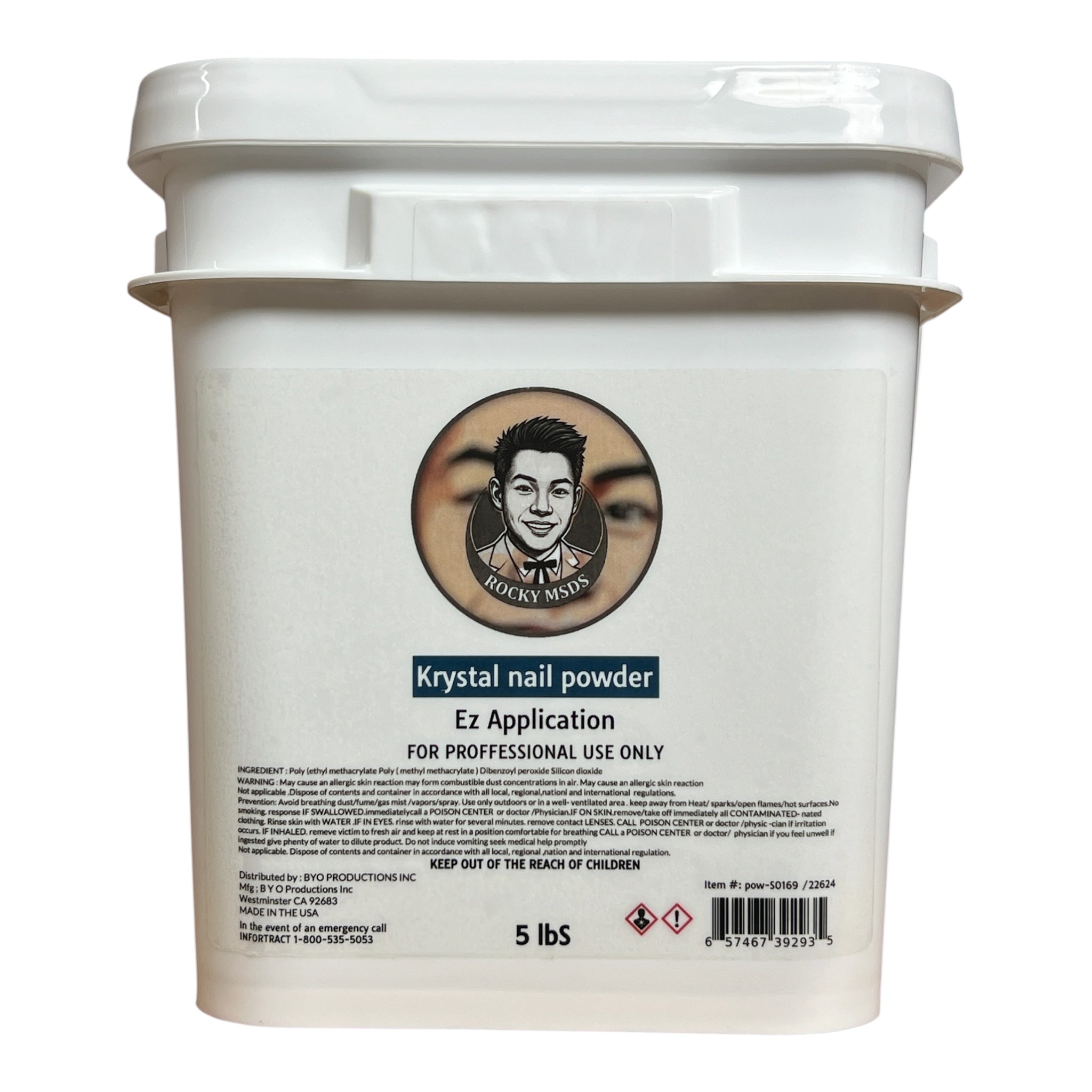 Rocky MSDS Krystal Nail Powder 5lbs [Buy 1 Free 1 PRIMER 8 OZ Primer AND 1 PRIMER 0,5 0Z