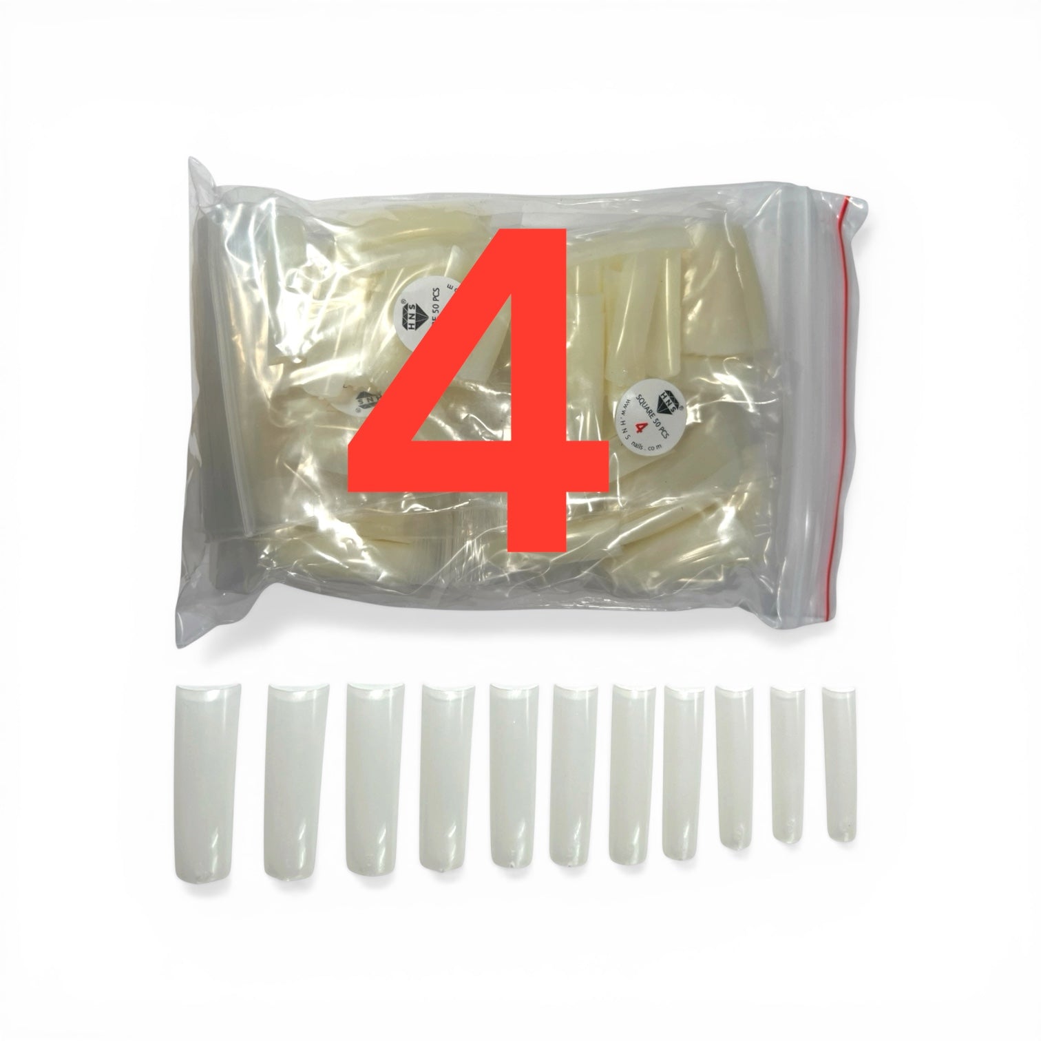 HNS NATURAL SQUARE STRAIGHT NAIL TIP