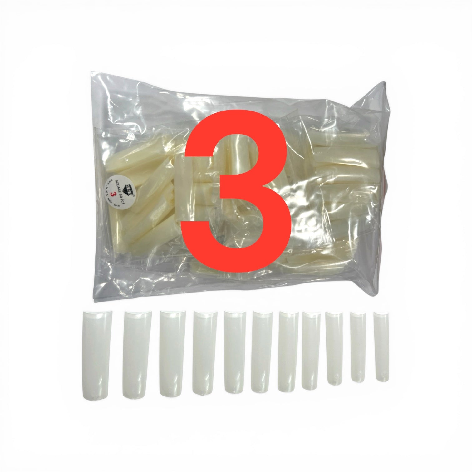 HNS NATURAL SQUARE STRAIGHT NAIL TIP