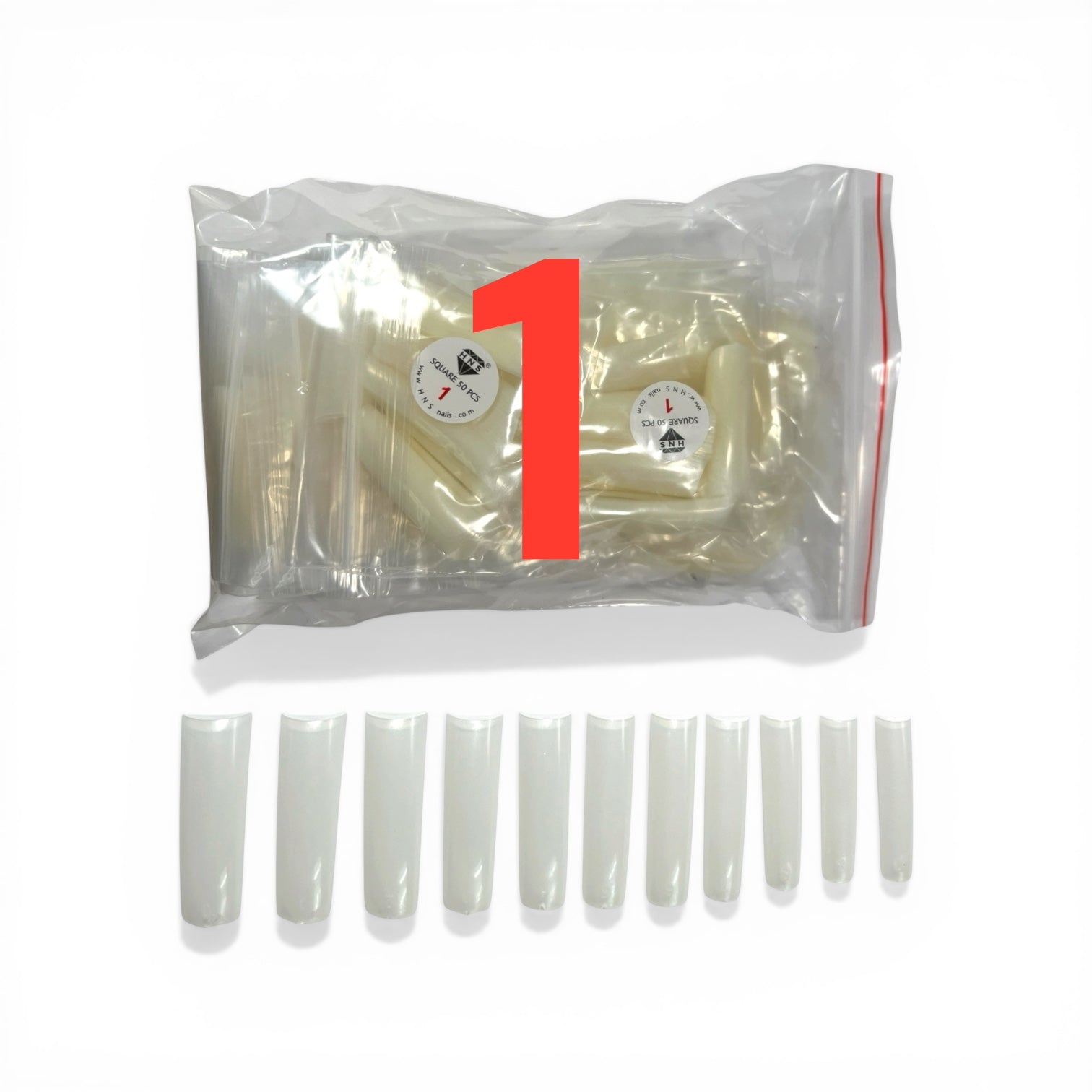 HNS NATURAL SQUARE STRAIGHT NAIL TIP