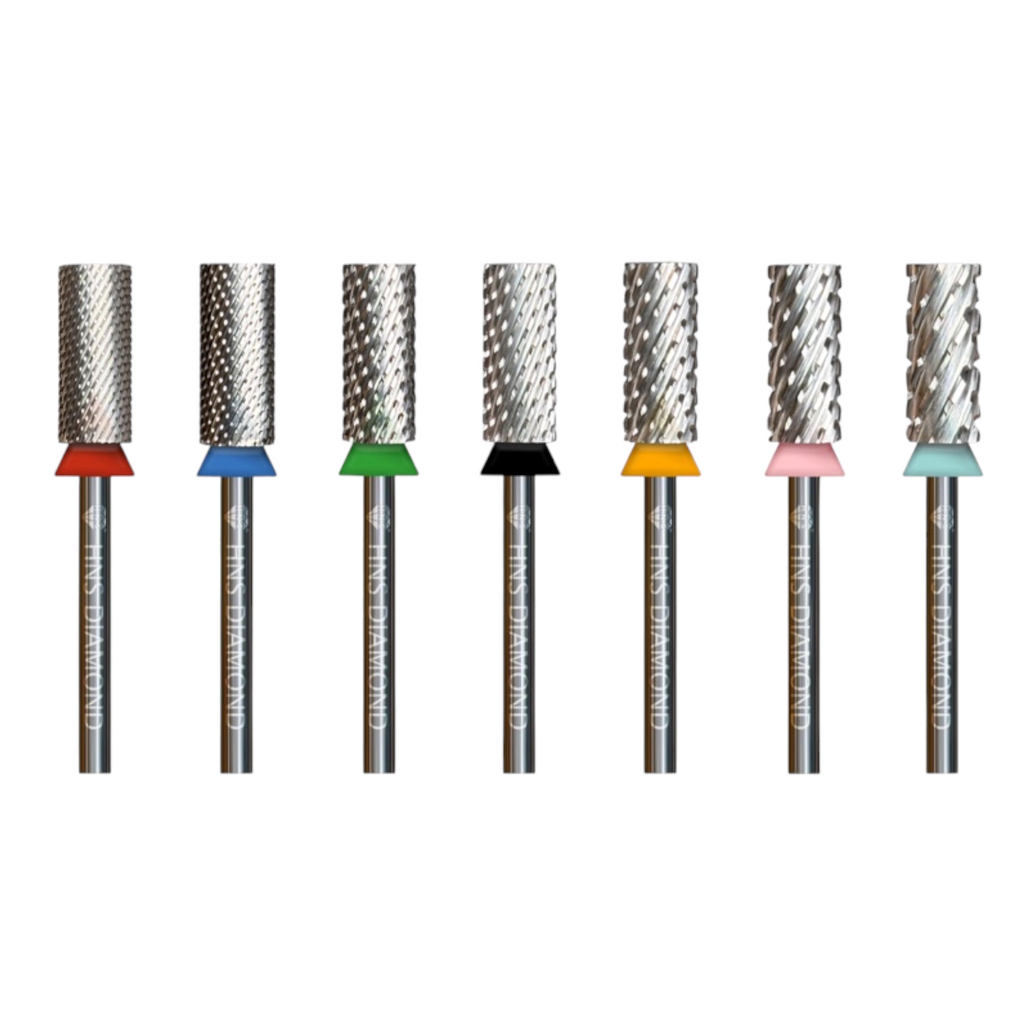HNS DIAMOND NAIL DRILL BITS 3/32" LARGE BARREL  CROSS CUT (SILVER)