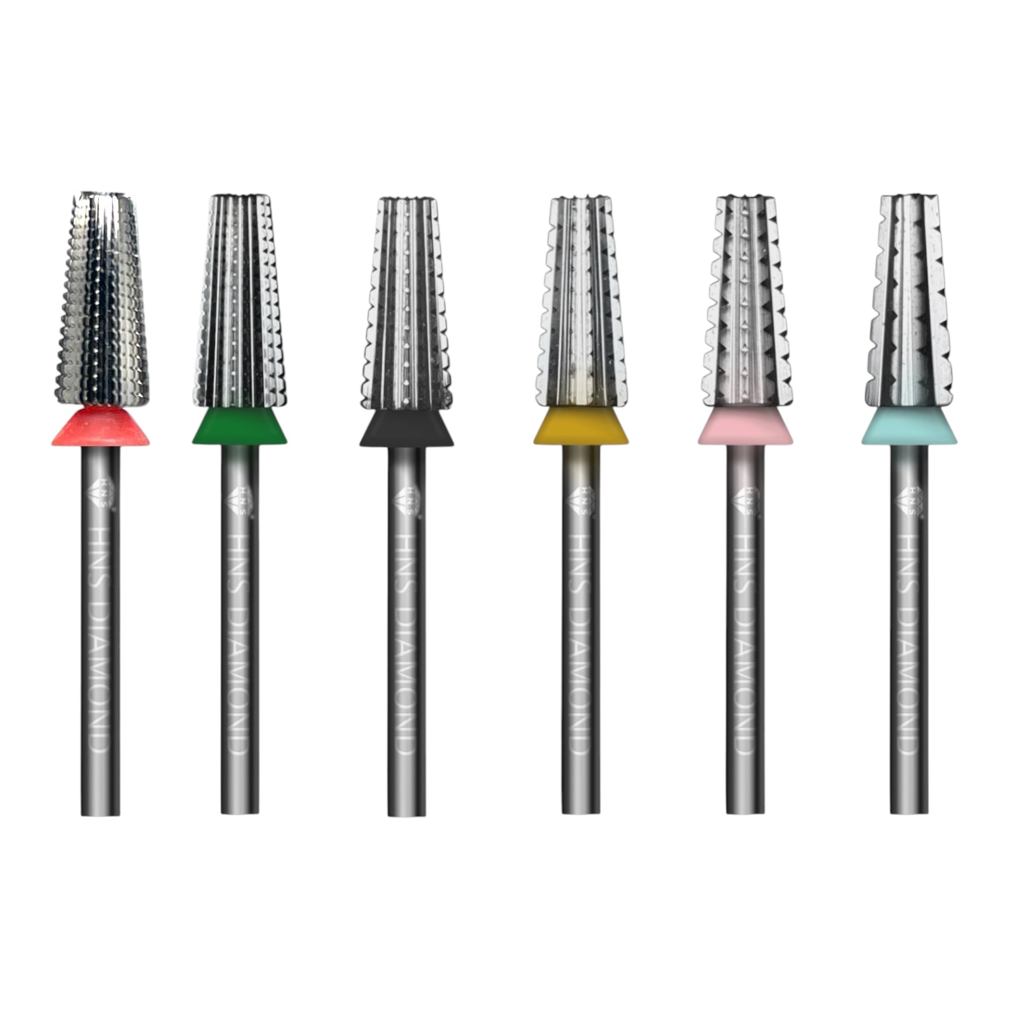 HNS DIAMOND NAIL DRILL BITS 3/32" BARREL 2 WAY STRAIGHT CUT (SILVER)