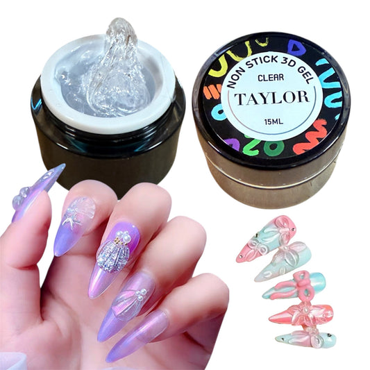 TAYLOR 3D GEL NAIL ART CLEAR NON- STICKY HAND GELS FOR NAIL ART U V LED