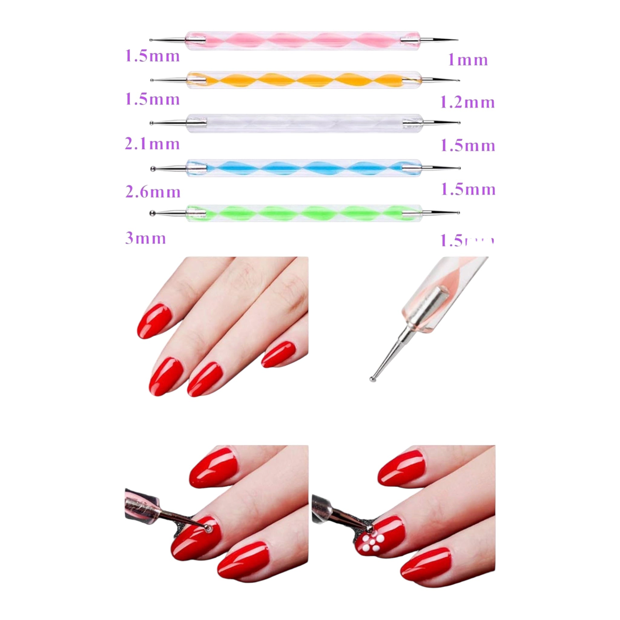 Professional Nail Art Dotting Tool Set 5 pcs