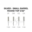 Cre8tion Silver Carbide- Small Barrel-Round Top- 3/32"