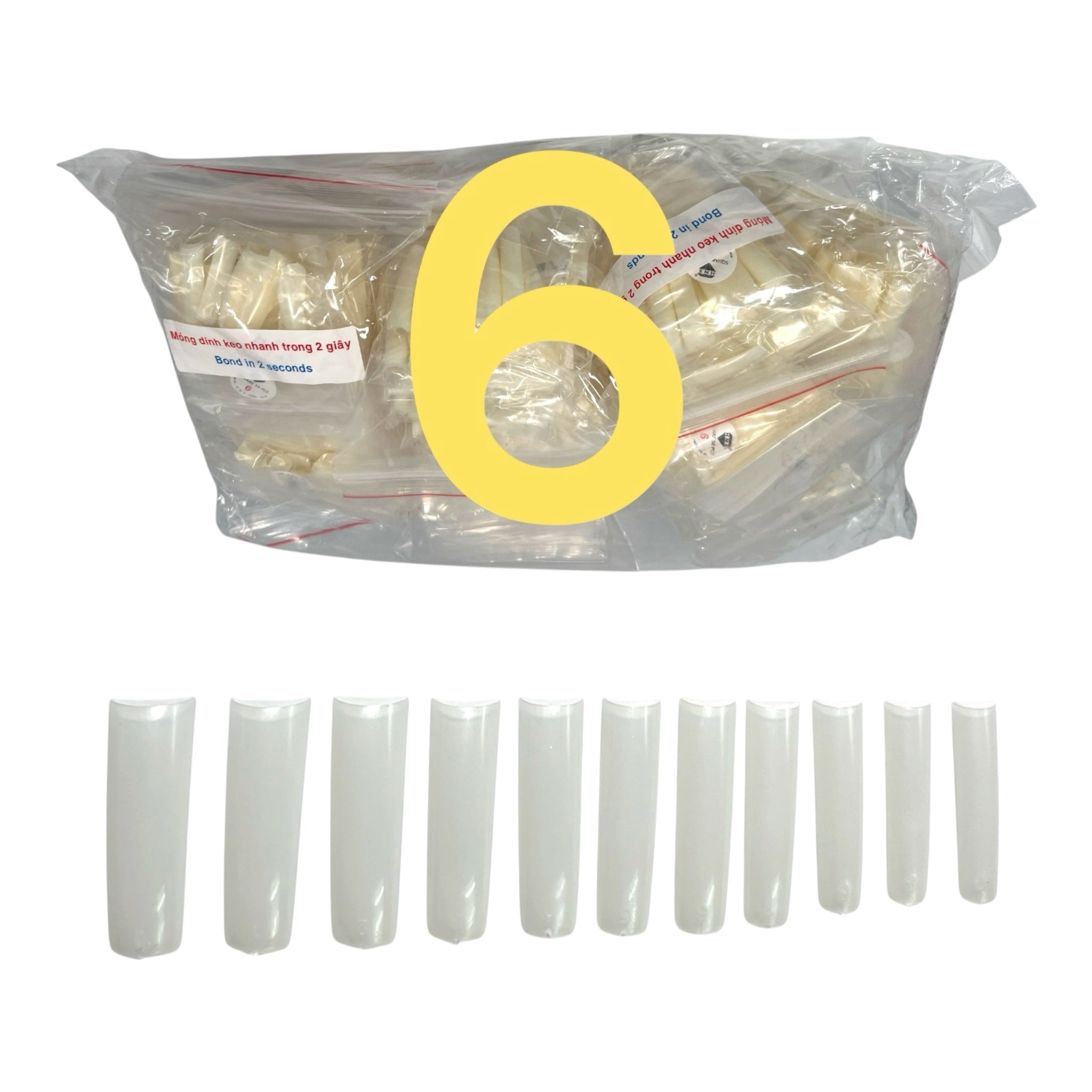 HNS NATURAL SQUARE STRAIGHT NAIL TIP