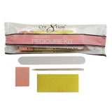 Cre8tion Disposable Kit E Mini Pedicure : 1 mini pumice, 1 mini file, 1 wood pusher, 1 mini buffer