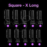 Cre8tion Special Shape Tip Square Clear - Extra Long