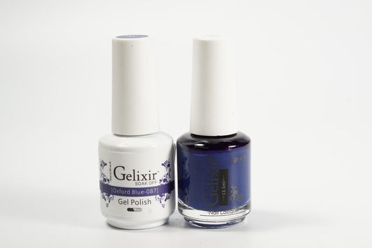 Gelixir Nail Polish Gel & Matching Lacquer Oxford Blue 1 PK #087