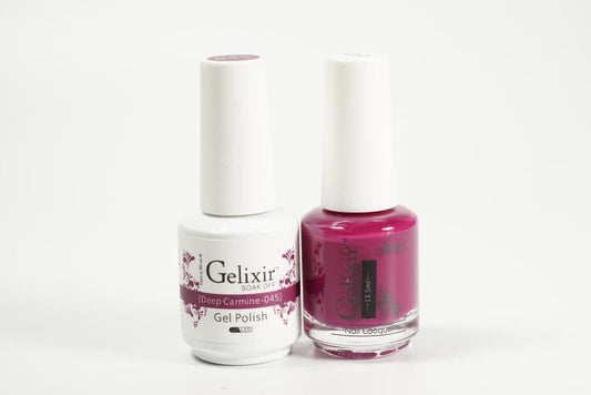 Gelixir Nail Polish Gel & Matching Lacquer Deep Carminel 1 PK #045