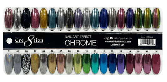 Cre8tion Color Chart - Nail Art Effect Chrome