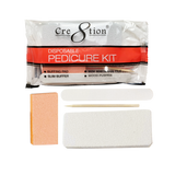 Cre8tion Disposable Kit D Pedicure : 1 Buffing Pad, 1 Slim Buffer, 1 Mini White Nail File, 1 Wood Pusher