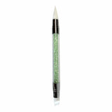 My Store dual-ended silicone nail art sculpting tool with a transparent crystal-filled handle and silver ferrules.