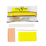 Cre8tion Disposable Kit A Pedicure: 1 Pumice Sponge, 1 Mini Nail File, 1 Wood Pusher, and 1 Slim Buffer for softer smoother feet